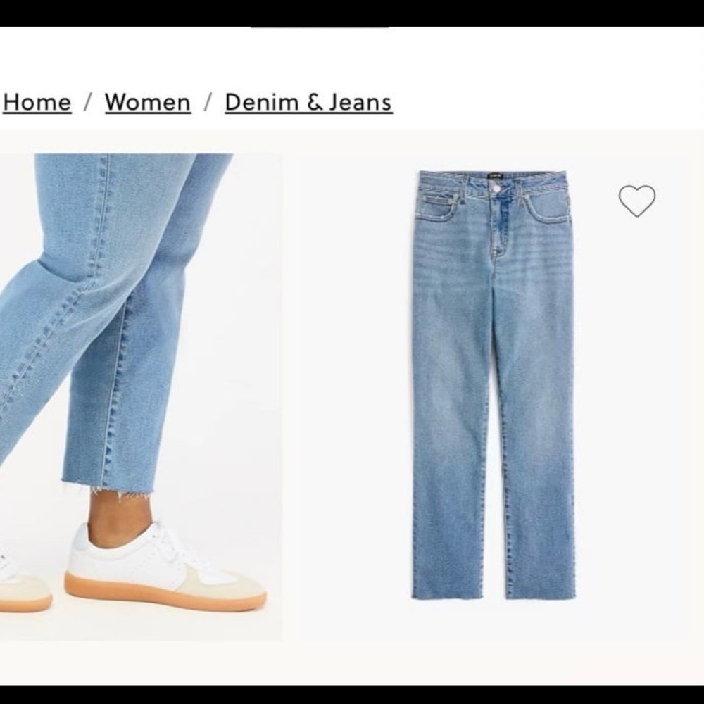 NWT J.Crew Curvy essential straight jean in all day stretch